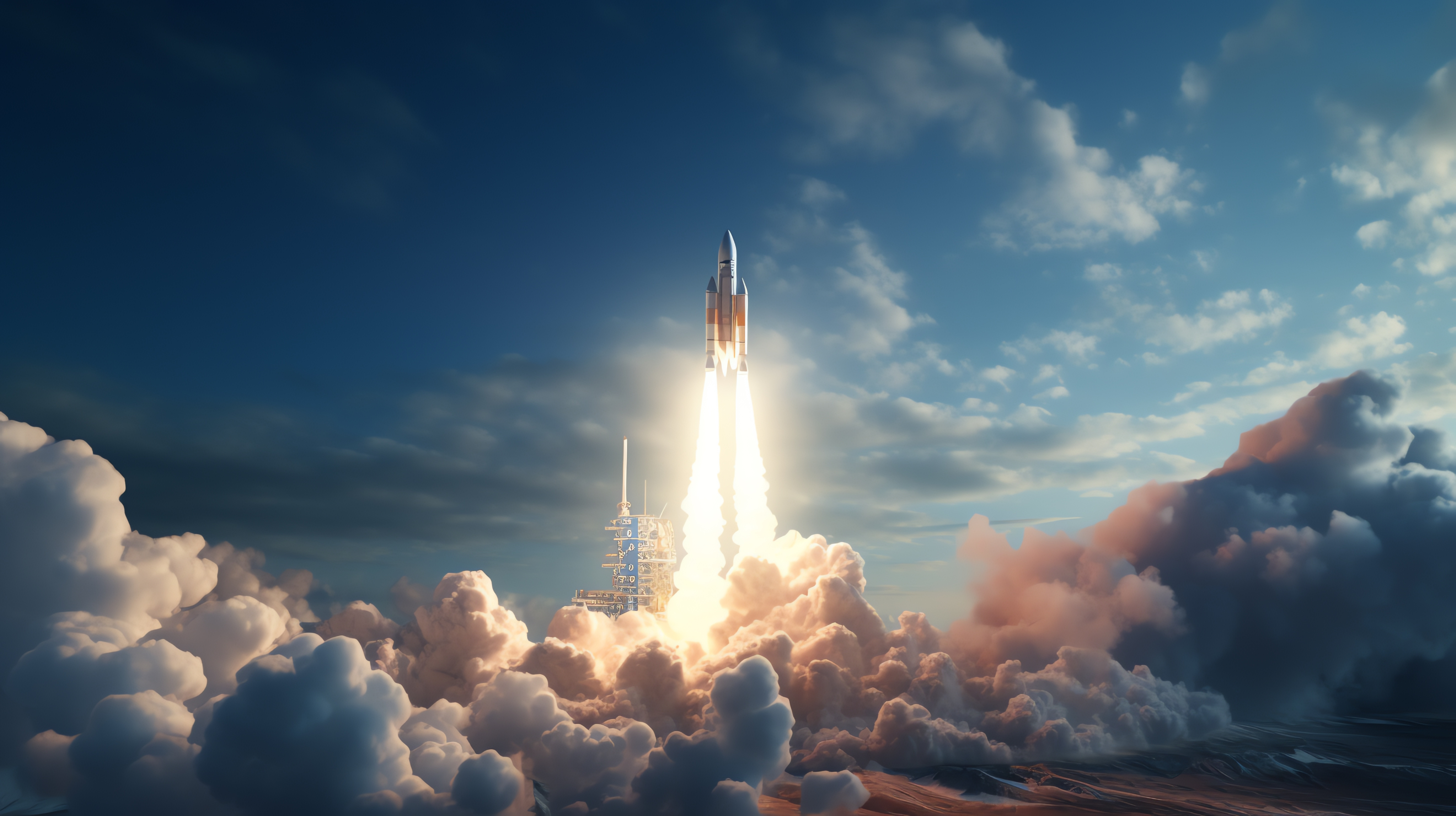 Rocket flying to the sky Rocket flying to the sky